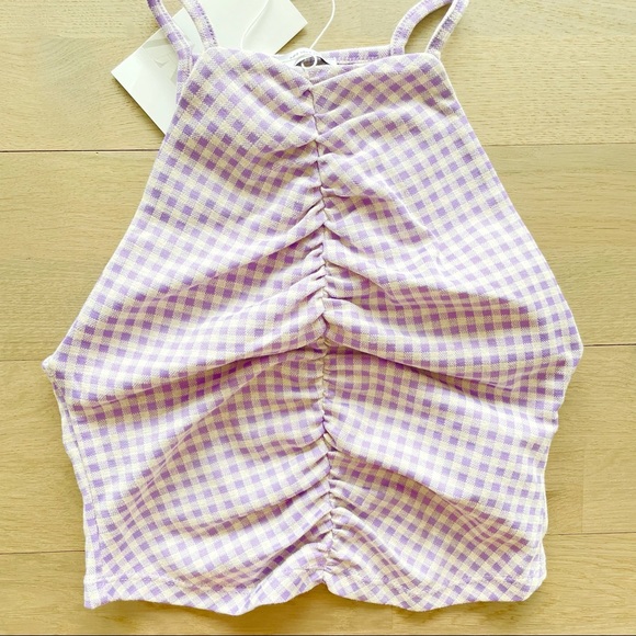 NWT Zara Blogger Fav Lilac Ruched Halter Top - Picture 6 of 7